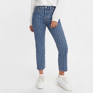 Levi’s 501 Cropped Ankle Striped Jeans